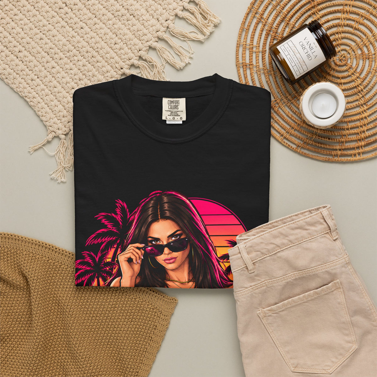 Vice City 2026 T-Shirt — "Lucia Is Here" Retro Miami Sunset Tee